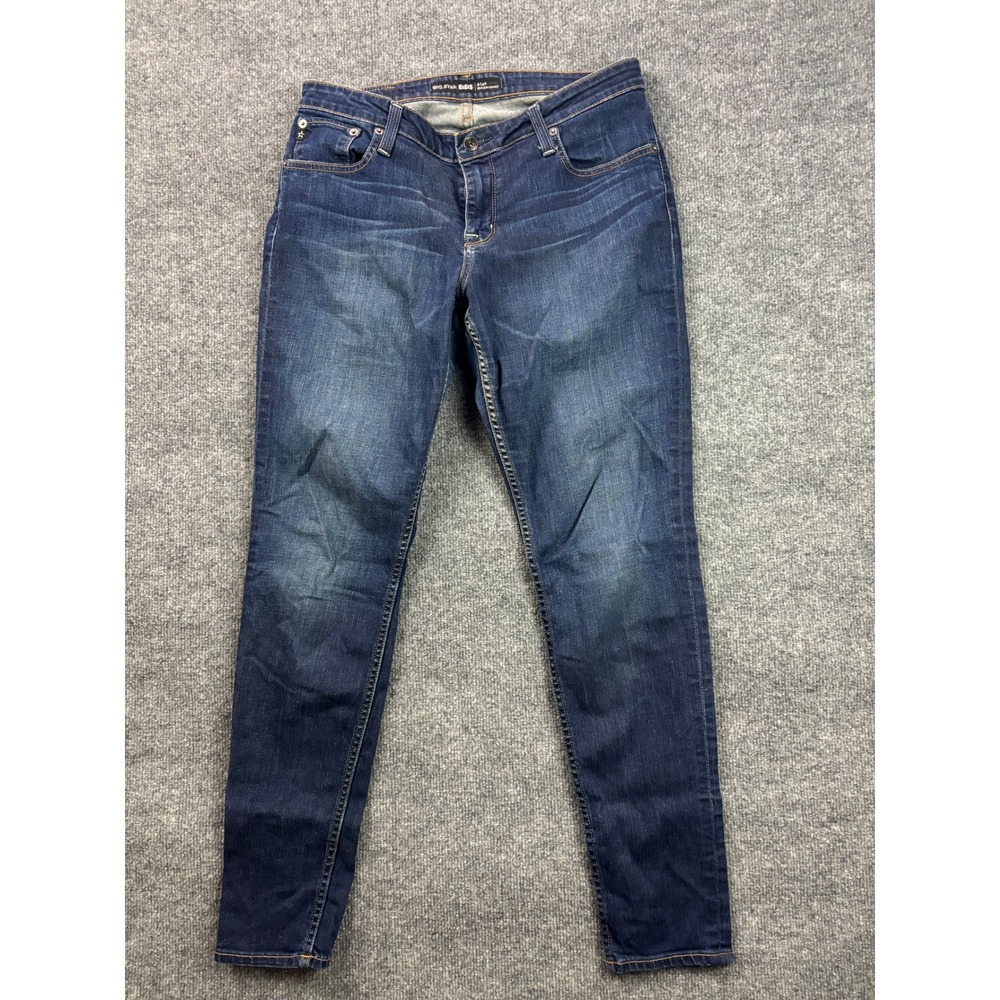 Big Star Alex Skinny Jeans Womens 32 Blue Mid Rise Dark Wash Denim